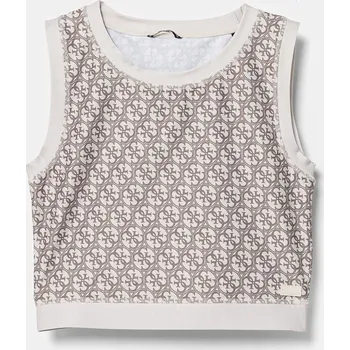 Dětský top Guess béžová barva, J5RI43 MC01P J5RI43.MC01P.PPYA 80X, vel. 147-157