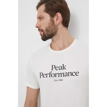Pánské tričko Bavlněné tričko Peak Performance bílá barva, s potiskem G79567 00X, vel. L