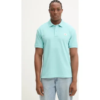 Pánské tričko Polo tričko Calvin Klein Jeans J30J327040 tyrkysová 06X, vel. M