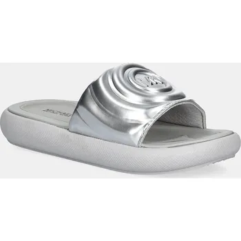 Dámské pantofle Pantofle Michael Kors RAELYNN MASYN stříbrná barva, MK01421040 SLV, EUR 30