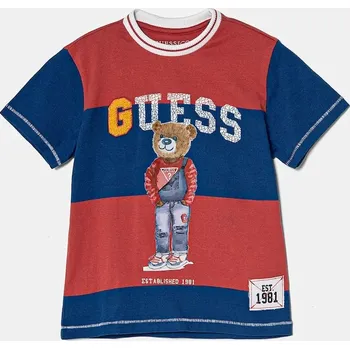 Chlapecké tričko Dětské bavlněné tričko Guess N5RI13.K9N34.PPYA červená 33X, vel. 105-112