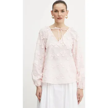 Dámská halenka Halenka Guess PELARI dámská, růžová barva, vzorovaná, W5GH0Y WHAJ0 W5GH0Y.WHAJ0 03X, vel. M