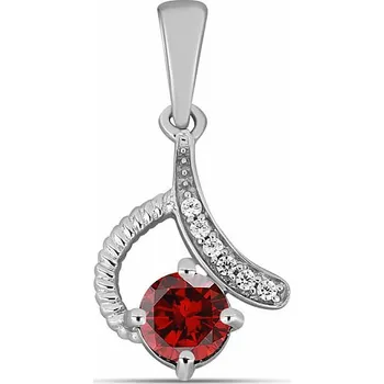 Přívěsek Přívěsek stříbrný s broušeným granátem a zirkony Ag 925 026632 GT 1,3 cm, 1 g