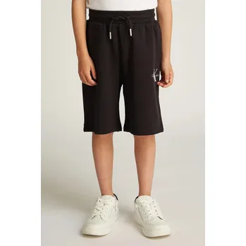 Dětské bavlněné šortky Calvin Klein Jeans IU0IU00578.104.116.PPYA černá 99X, vel. 116