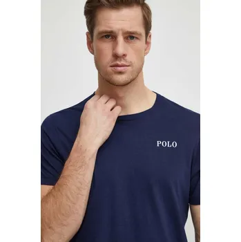 Pánské tričko Bavlněné tričko Polo Ralph Lauren tmavomodrá barva, s potiskem, 714931650 59X, vel. XXL