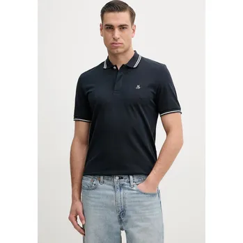 Pánské tričko Bavlněné polo tričko Marc O'Polo tmavomodrá barva, s potiskem, 523223053054 59X, vel. S