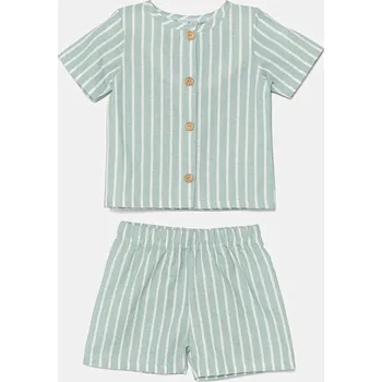 Kojenecká čepice Dětská lněná sada Jamiks ZURIMAN II ZURIMAN.II.Kom.JLH147.K tyrkysová 60X, vel. 86