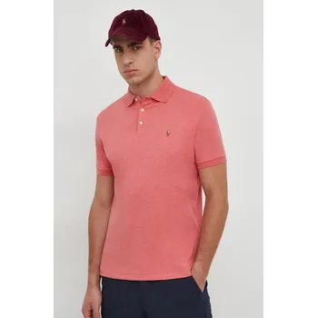 Bavlněné polo tričko Ralph Lauren růžová barva, 710704319 30X, vel. M