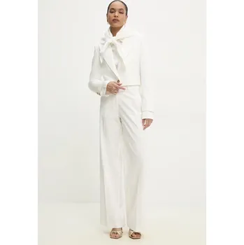 Dámské kalhoty Oblekové kalhoty se širokými nohavicemi Answear.LAB WS25.SPD002 bílá 00X, vel. S