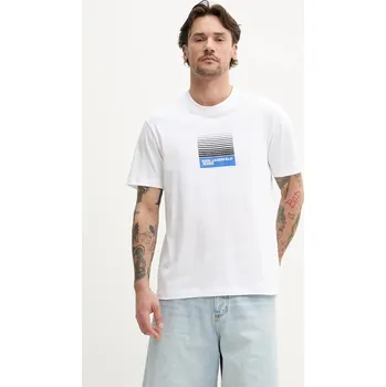 Bavlněné tričko Karl Lagerfeld Jeans bílá barva, s potiskem, A2M17041 00X, vel. XL