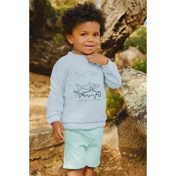 Chlapecká mikina Dětská bavlněná mikina Tartine et Chocolat modrá barva, s potiskem, CA15031 CA15031.104 50X, vel. 104