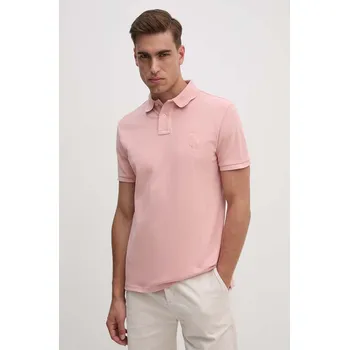 Bavlněné polo tričko Polo Ralph Lauren růžová barva, 710938137 30X, vel. M