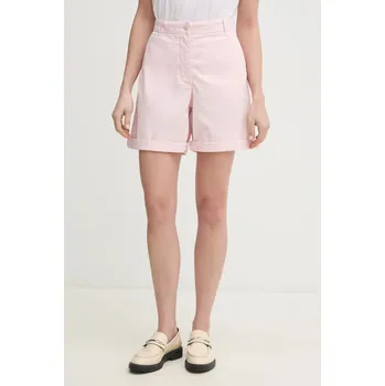 Dámské kraťasy Kraťasy Tommy Hilfiger dámské, růžová barva, hladké, high waist, WW0WW42457 03D, vel. 36
