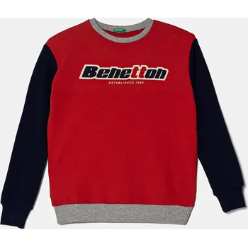 Chlapecká mikina Dětská bavlněná mikina United Colors of Benetton 3J68C10N2.G.Seasonal červená 33X, vel. 160