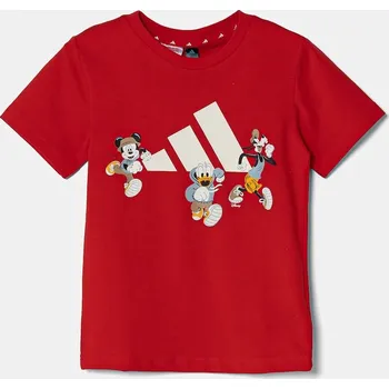 Dívčí tričko Dětské tričko adidas červená barva, s potiskem, JF3623 33X, vel. 86