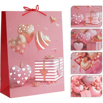 Dárková taška taška dárková 40x30x12cm SRDCE mix dekorů