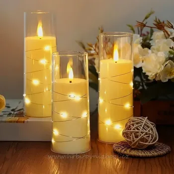 Smuteční dekorace Led svíčka 17502 imitace hořící svíčky