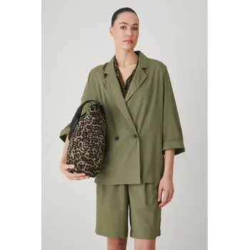 Kimono ze lněné směsi Medicine zelená barva RS25.KZD802 91X, vel. XS