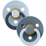 BIBS Dudlíky STUDIO Colour Fusion baby-blue-petrol-mix vel.2, přír. kaučuk 2ks