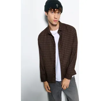 Pánská košile Kostkovaná košile - XL - House - hnědý - 626IL-88X