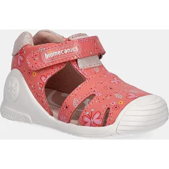 Dívčí sandály Dětské kožené sandály Biomecanics oranžová barva, 252101 32X, EUR 21