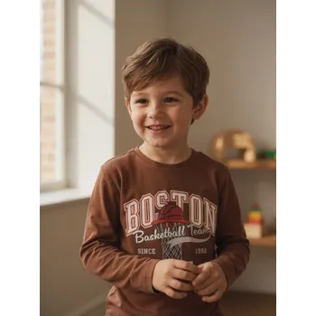 Chlapecké tričko Sinsay - Tričko s dlouhými rukávy - hnědá - 031FT-88X - 031FT-88X-104