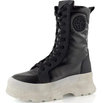 Dámské kozačky Bugatti šněrovací kotník na vysoké podešvi černý 431-ABN51-6959 - 41