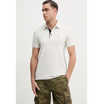 Bavlněné polo tričko Aeronautica Militare béžová barva, PO1868P347 01X, vel. XL