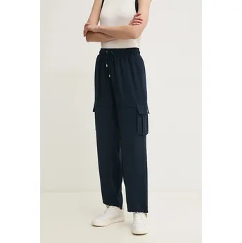 Dámské kalhoty Kalhoty Liu Jo dámské, tmavomodrá barva, jednoduché, high waist, TA5102 TS923 TA5102.TS923 59X, vel. XS