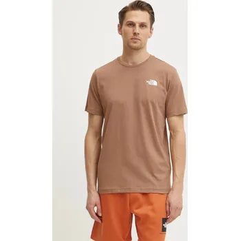 Pánské oblečení Bavlněné tričko The North Face Redbox NF0A87NPAR41 hnědá 84X, vel. XXL