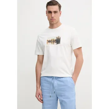 Pánské tričko Bavlněné tričko Pepe Jeans DESMOND TEE béžová barva, s potiskem, PM509775 01X, vel. XL