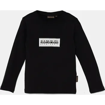 Chlapecké oblečení Dětské bavlněné tričko s dlouhým rukávem Napapijri S-CHAMOIS LS NP0A4HYK0411.98.128 černá 99X, vel. 98-104