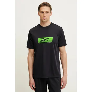 Pánské tričko Tréninkové tričko Reebok No Matter the Distance černá barva, s potiskem, 100214917 99X, vel. S