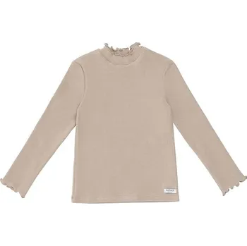 Dívčí tričko Dětské tričko s dlouhým rukávem Donsje Wonsy Shirt béžová barva, s pologolfem, 4089800 4089800. 80X, vel. 98