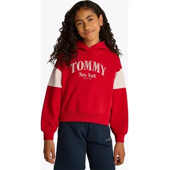Chlapecká mikina Dětská bavlněná mikina Tommy Hilfiger KG0KG08520.PPYA červená 33X, vel. 128