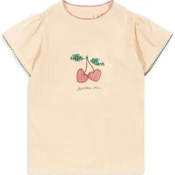 Dětské bavlněné tričko Konges Sløjd FAMO PUFF TEE GOTS béžová barva, KS102603 02X, vel. 92