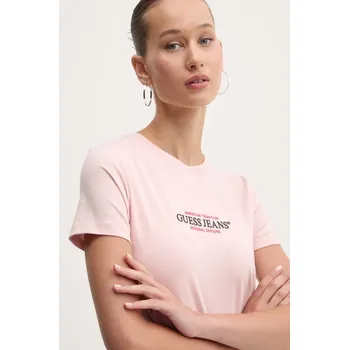 Pánské tričko Tričko Guess Jeans W4YI03.J1314 růžová 30X, vel. XL