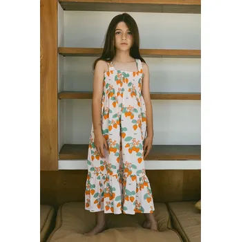 Dámské šaty Dětské bavlněné šaty Tinycottons STRAWBERRIES WOVEN DRESS SS25.166 růžová 03X, vel. 128