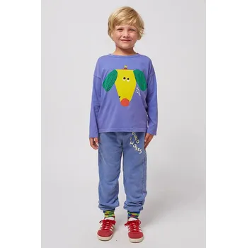 Chlapecké kalhoty Dětské bavlněné tepláky Bobo Choses 125AC077 modrá 55X, vel. 149/155