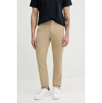 Kalhoty s příměsí lnu Tommy Hilfiger MW0MW38792 béžová 80X, vel. 33/34