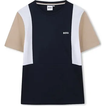 Chlapecké tričko Dětské bavlněné tričko BOSS tmavomodrá barva, J52039 J52039.162.174 59X, vel. 174