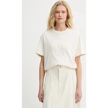 Bavlněné tričko A.P.C. t-shirt lenny - GOTS COHGS.M26504 béžová 01X, vel. L