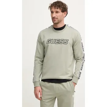 Pánská mikina Mikina Guess ARLO pánská, zelená barva, s potiskem, Z4GQ24 K6ZS1 Z4GQ24.K6ZS1 97X, vel. M