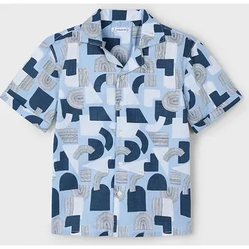 Chlapecká košile Dětská bavlněná košile Mayoral 3114.5E.Mini.PPYA modrá 95X, vel. 128