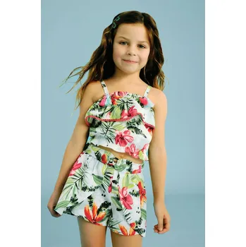 Chlapecké kraťasy Dětské bavlněné šortky Mayoral zelená barva, vzorované, 3908 3908.6L.Mini.PPYA 70X, vel. 140