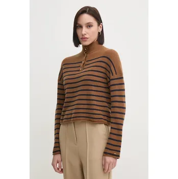 Dámský svetr Vlněný svetr Tommy Hilfiger dámský, béžová barva, WW0WW44981 80X, vel. M