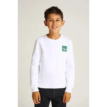 Chlapecká mikina Dětská bavlněná mikina Calvin Klein Jeans 0 bílá barva, s potiskem, IB0IB02375 IB0IB02375.PPYA 00X, vel. 128