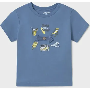 Dětské bavlněné tričko Mayoral 1064.3H.Baby.PPYA modrá 95X, vel. 74