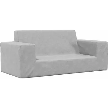 Pohovka vidaXL 2místná dětská pohovka měkký plyš [4104778] Barva: světle šedá