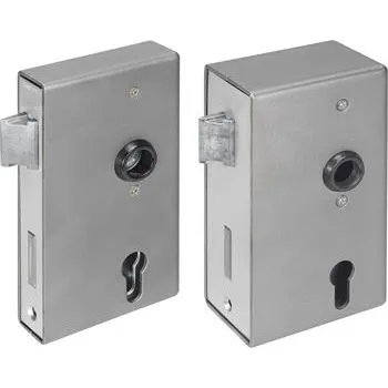 Dveřní kování AMF speciální zámek pro ocel.konstrukce 140U,PZW,box.40mm, lešť. ocel